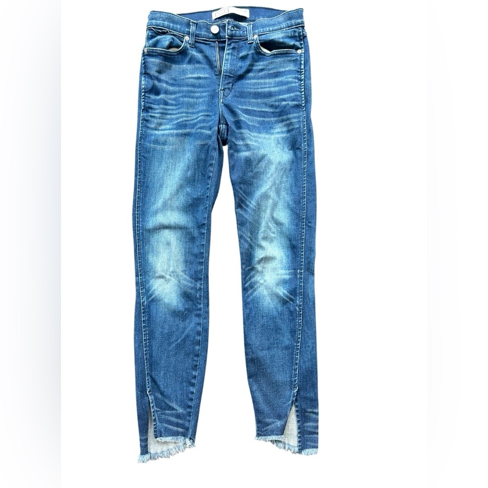 AYR The Skinny Split High Rise w/ Split Hem size 26 Dark Wash Distressed - Picture 5 of 14